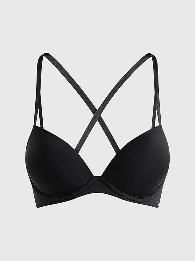 Calvin Klein USA Push-Up T-Shirt - Seductive Comfort Womens Bra Black 2093714-HT